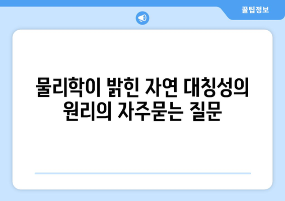 물리학이 밝힌 자연 대칭성의 원리