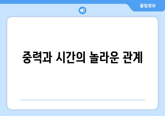 중력이론과 블랙홀에서의 시간 왜곡