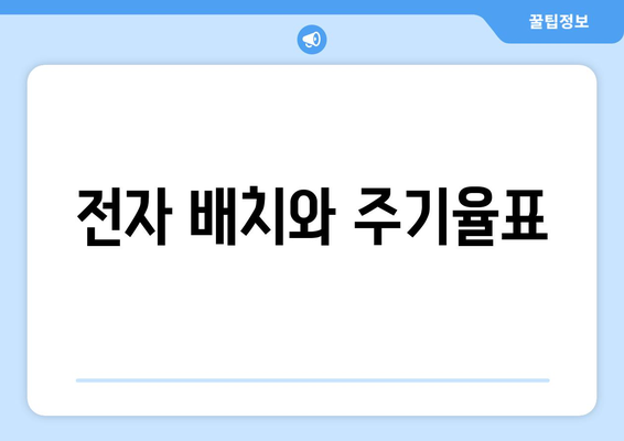 원자 구조와 전자의 움직임에 대한 이해